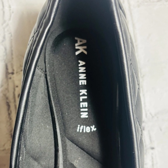 Anne Klein Gianna Black Quilted Leather Ballet Flats Shoes Size 6.5 M New in Box - Picture 10 of 11